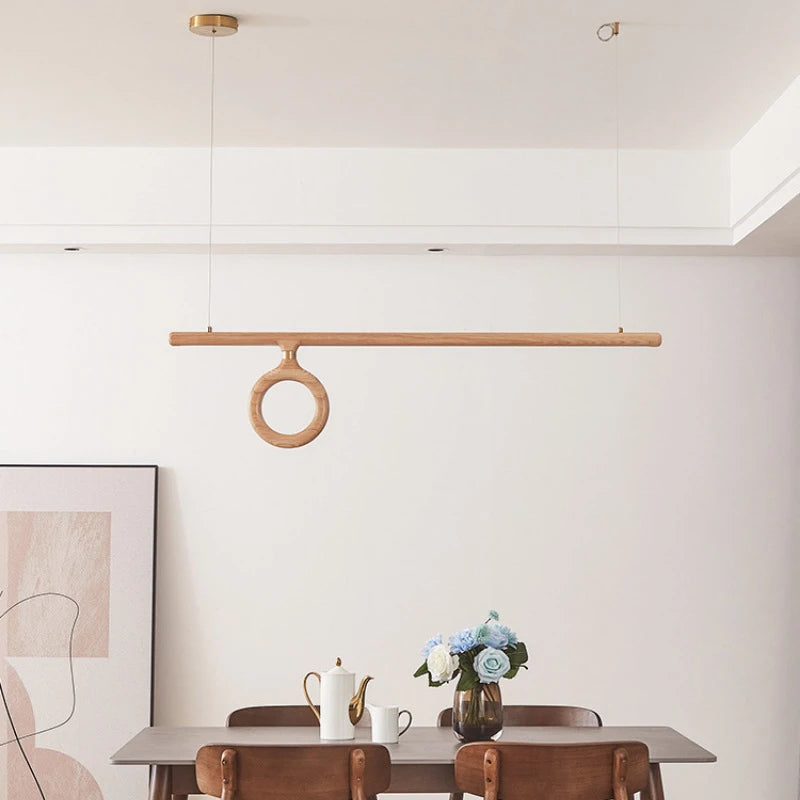 Nordic Japanese style wooden pendant light for indoor lighting