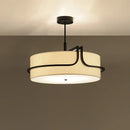 Luxury designer ceiling light in copper with fabric shade