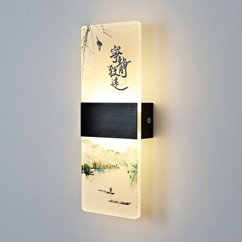 Japanese acrylic wall light for modern decor - vue 12 sur 14