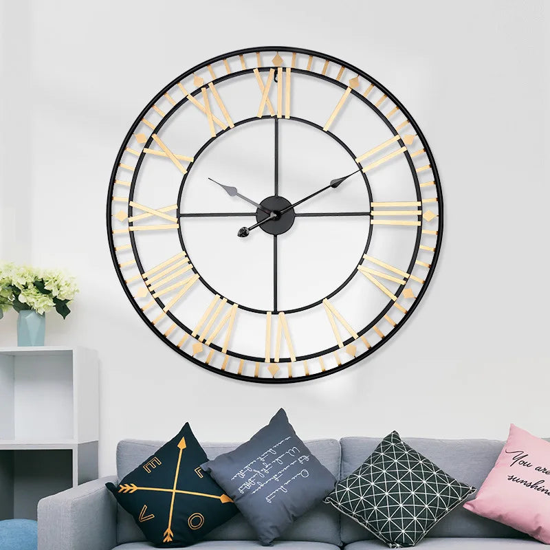 large size wall clock modern design european style hanging