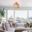 Handmade knitted bamboo ceiling light for creative decor