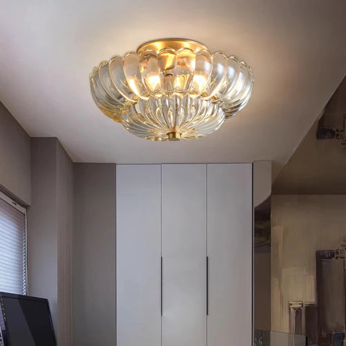 Luxurious and creative European style American retro copper ceiling light - vue 2 sur 6