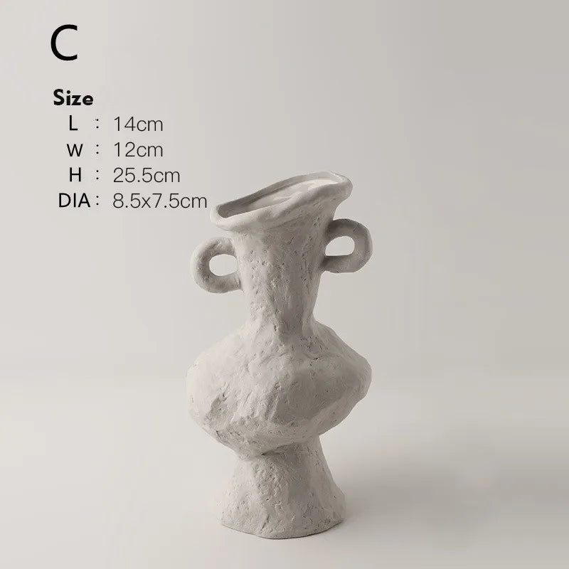 Hydroponics Nordic Style Simple Flower Pot, Ceramic White Vases, Table Accessories, Bathroom Aesthetic Room Decoration - vue 10 sur 15