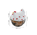 Ceramic Egg Storage Basket, Living Room, Fruit, Garlic, Hollow Metal Hen Shaped, Kitchen Organizer