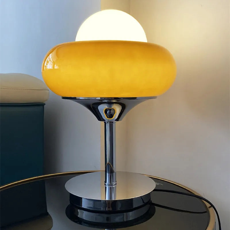Vintage glass floor lamp for interior decoration