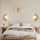 Artistic natural stone wall light with semicircle white glass