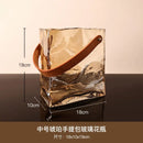 handbag style glass vase for hydroponic home decor