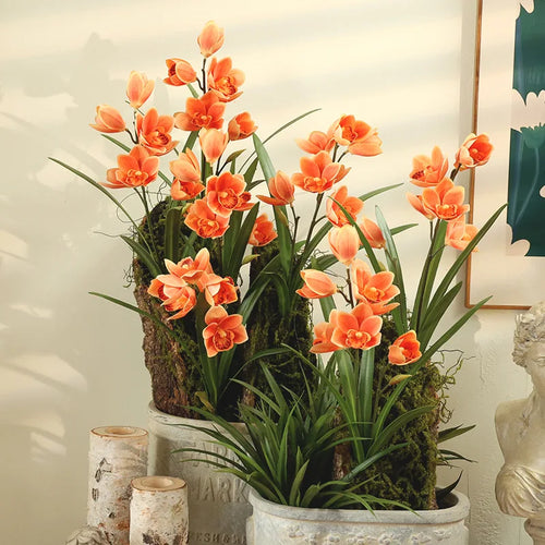 Artificial cymbidium flowers for wedding and event decoration - vue 3 sur 11