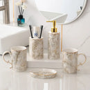 decorative and practical marbled ceramic bathroom accessories