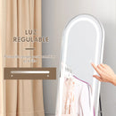 Full length mirror with LED lighting and silver aluminium frame
