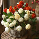 Artificial silk flowers with roses and ranunculus for wedding decoration