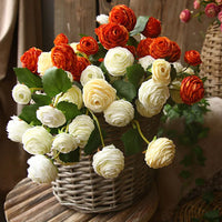 Artificial silk flowers with roses and ranunculus for wedding decoration