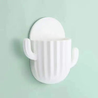 cactus self-adhesive wall mount for toothbrush and toothpaste storage