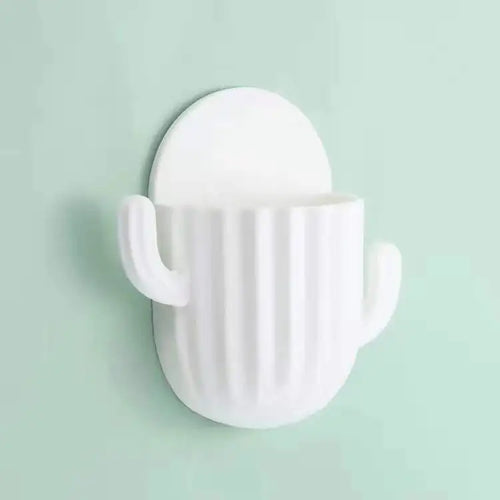 cactus self-adhesive wall mount for toothbrush and toothpaste storage