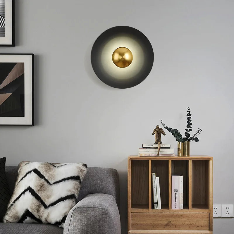 Artistic round wall light for interior decoration