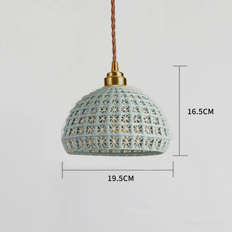 Nordic ceramic pendant light luminaria lighting - vue 7 sur 9