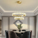 Nordic style K9 crystal chandelier with petal ring and LED