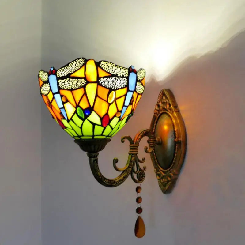 Mediterranean glass wall light vintage style LED lighting
