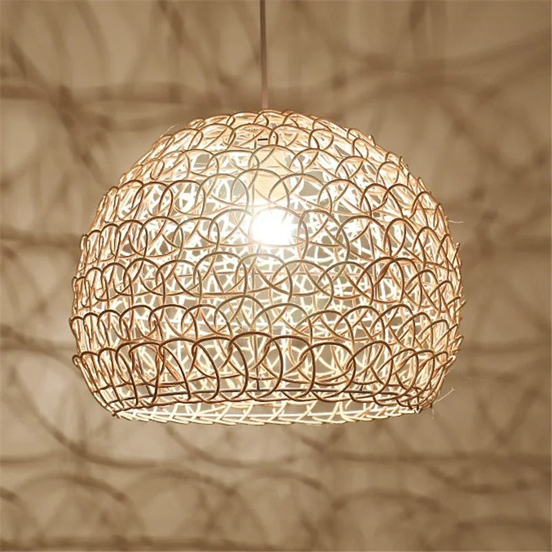 Handwoven rattan chandelier modern Chinese style