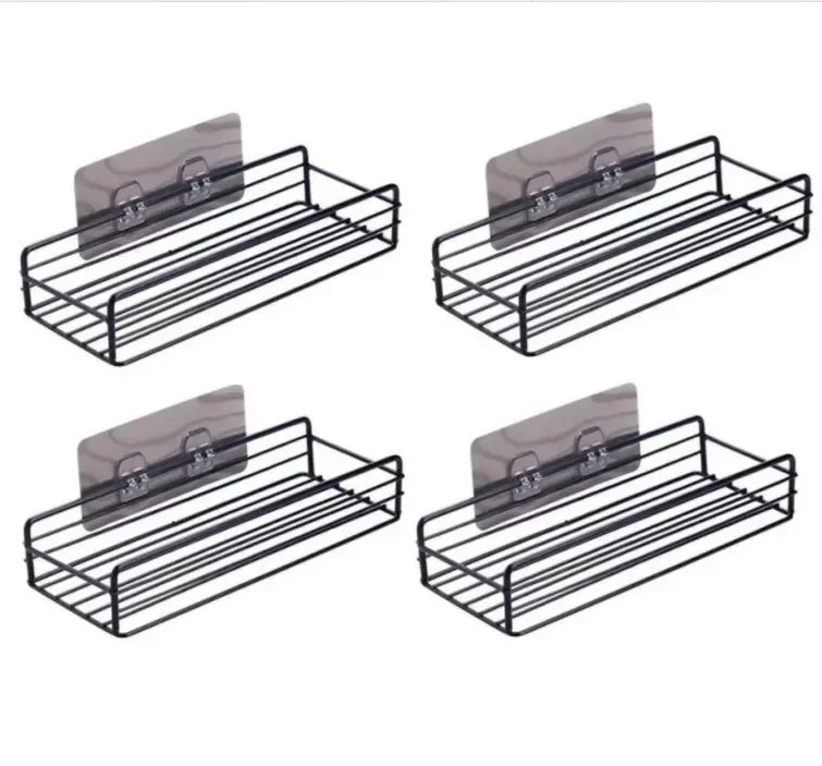 Japanese style wrought iron shelf wall storage rack - vue 12 sur 19