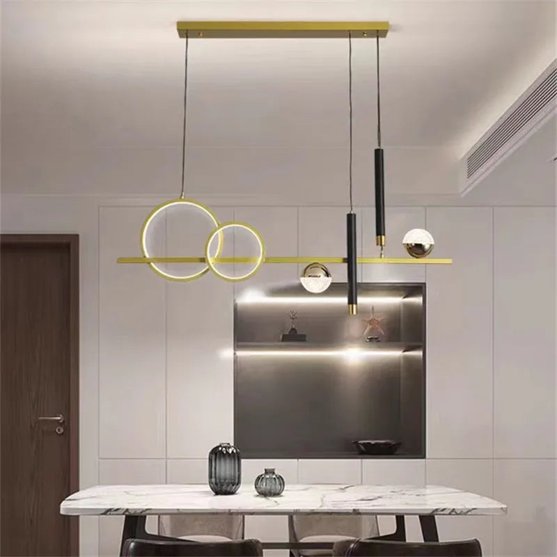 Nordic linear chandelier aesthetic lighting for interior decoration
