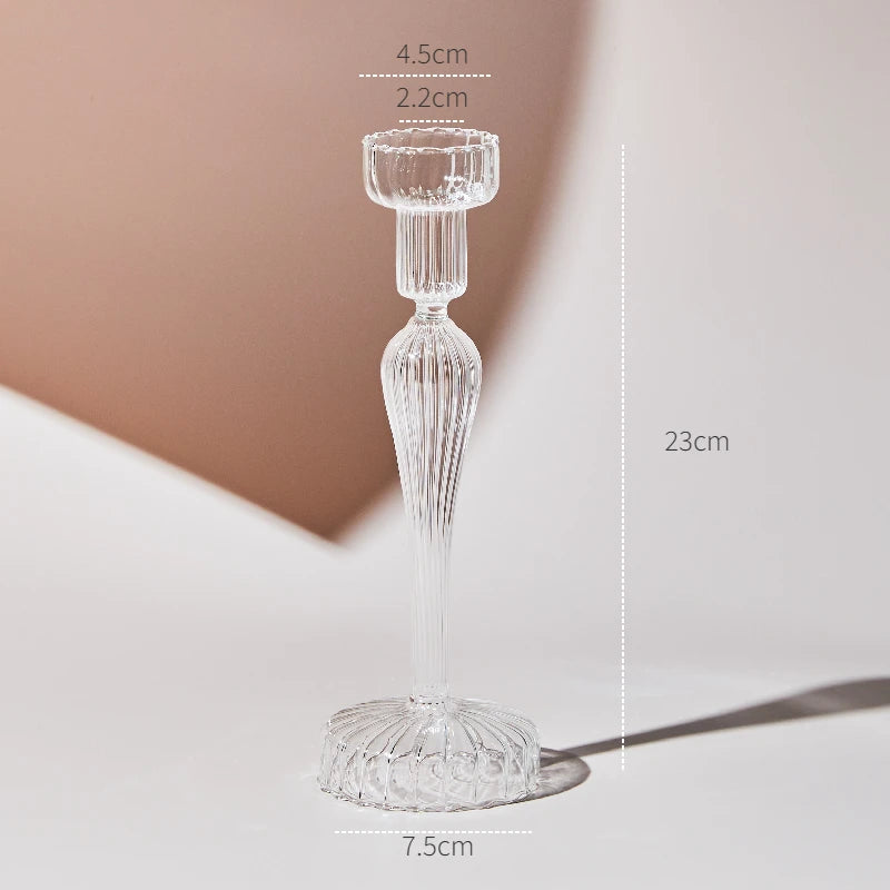 Clear glass candleholder modern nordic home decor - vue 22 sur 31