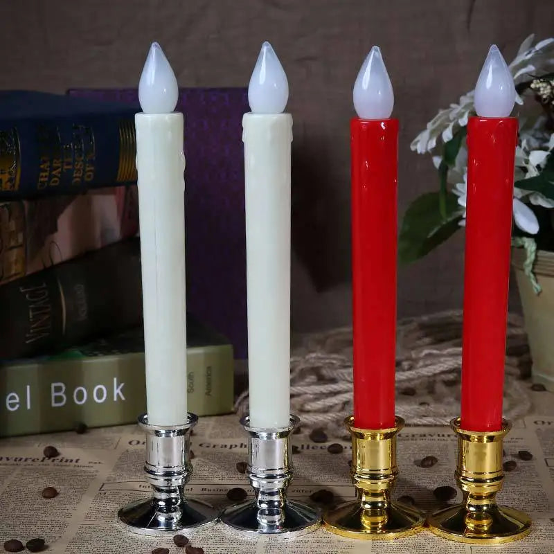 Set of plastic taper candle holders for wedding decoration