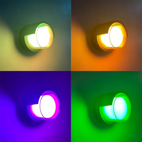Outdoor LED wall light wi-fi waterproof double lampshade aluminium acrylic - vue 4 sur 15