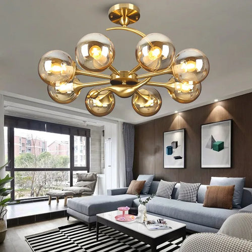 Simple post-modern Nordic chandelier in modern American style - vue 4 sur 14