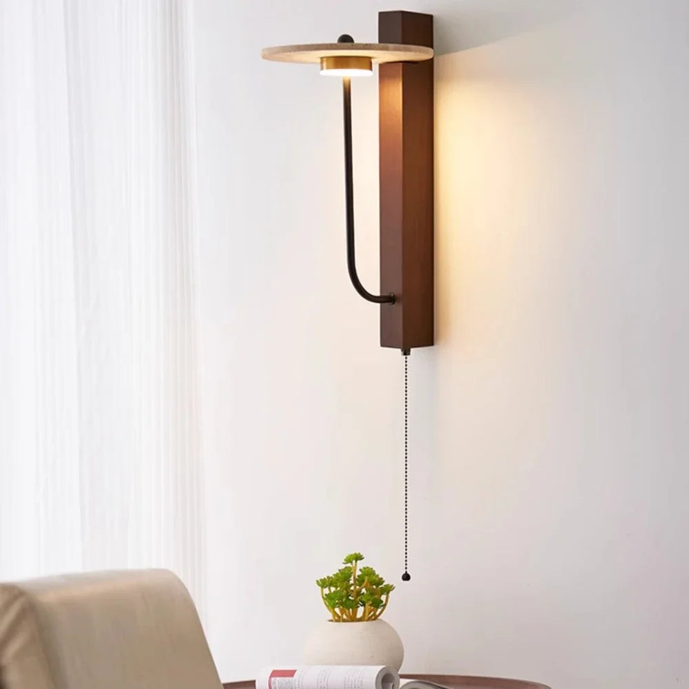 Vintage LED wall light in natural stone for creative lighting