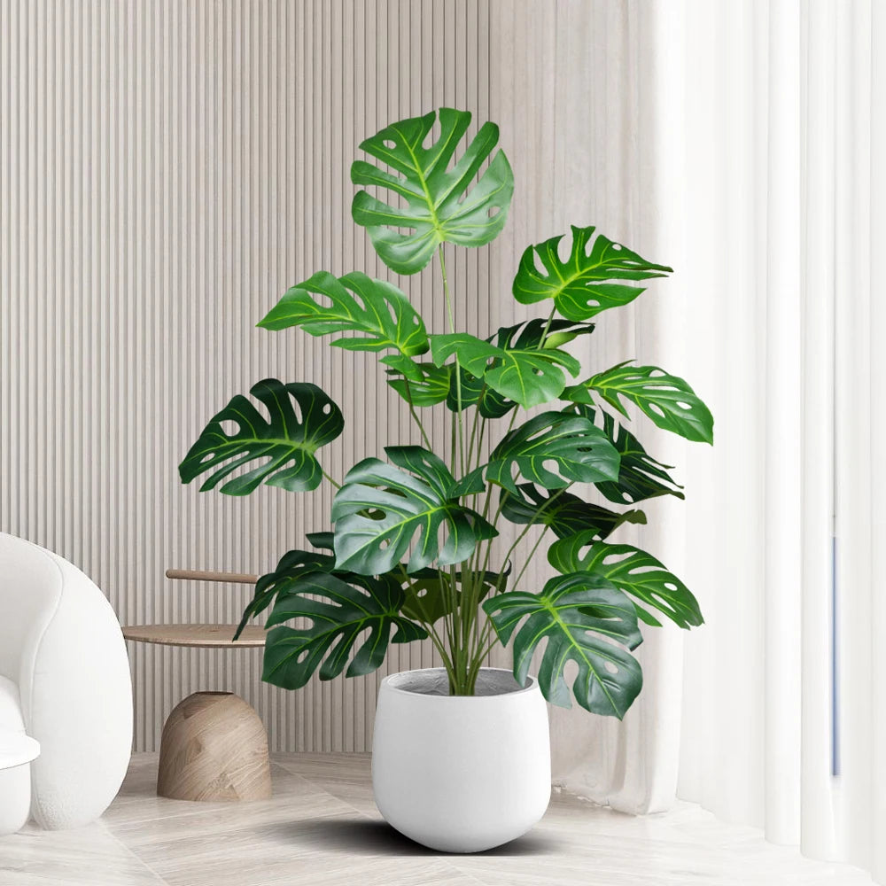 Artificial palm tree 18 leaves large decorative monstera plant for indoors