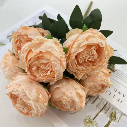 Artificial peony bouquet for weddings and home decor