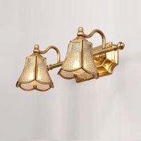 Gold metal double glass wall light