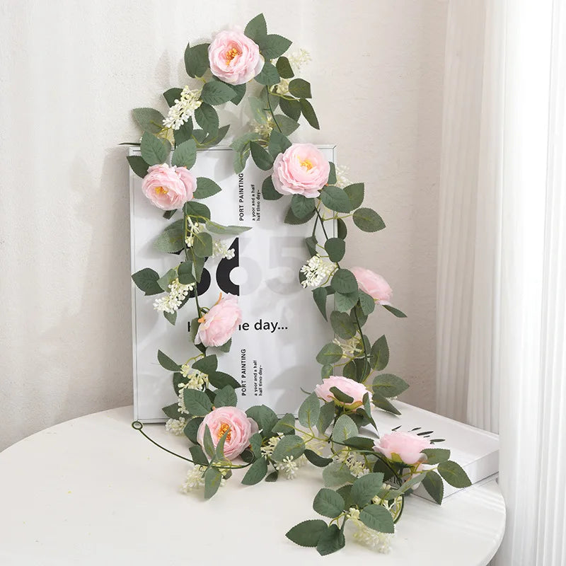 Artificial silk rose decorative vine - vue 10 sur 11