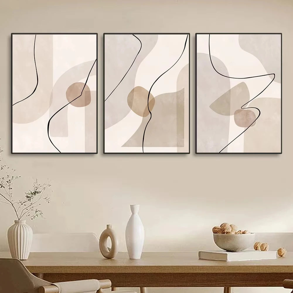 Modern geometric abstract wall art painting for home decor - vue 3 sur 9