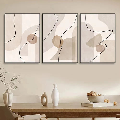 Modern geometric abstract wall art painting for home decor - vue 3 sur 9