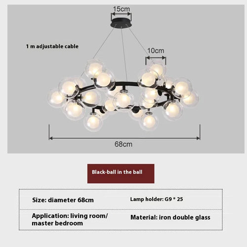 Creative nordic frosted glass pendant light, minimalist design - vue 8 sur 9