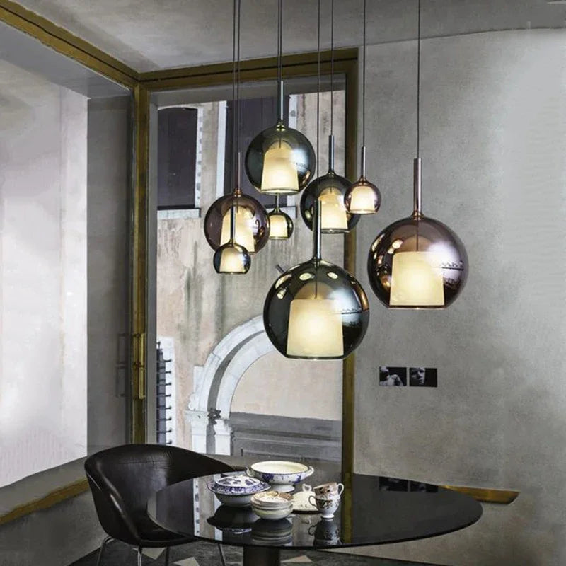 Modern glass shade chandelier for interior decoration