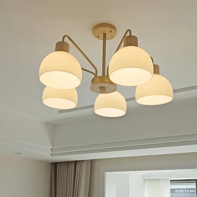 Modern pendant light with glass shade for kitchen island