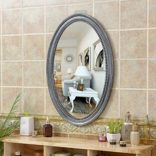 Nordic oval decorative mirrors hanging in macrame - vue 7 sur 12