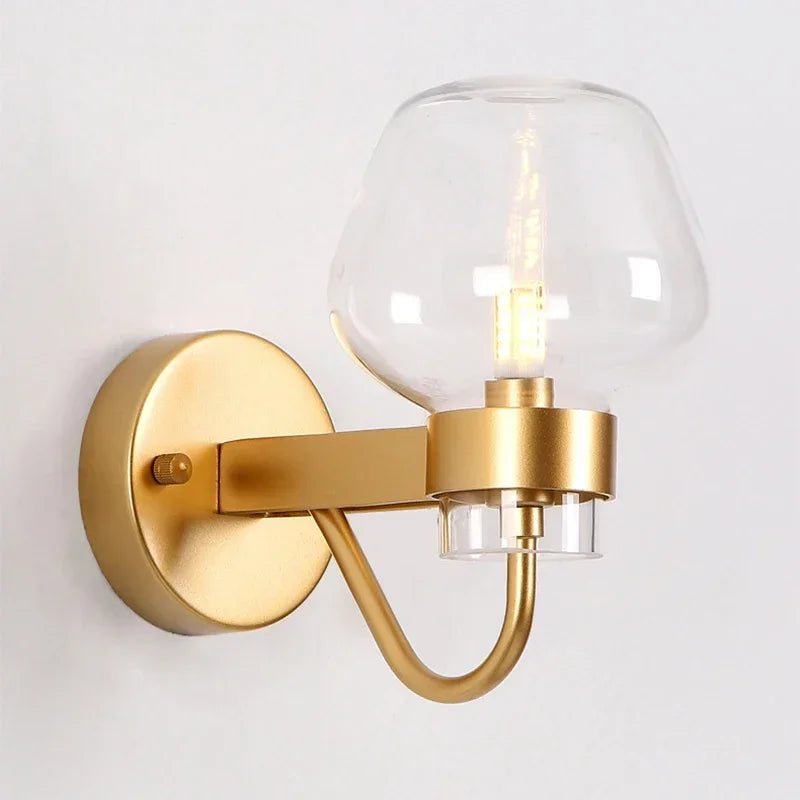 Glass LED wall light for modern interior decoration