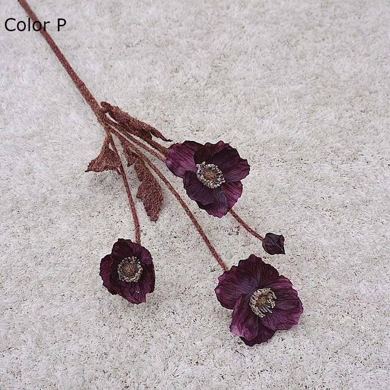 New artificial poppy flower garden decor for parties - vue 20 sur 26