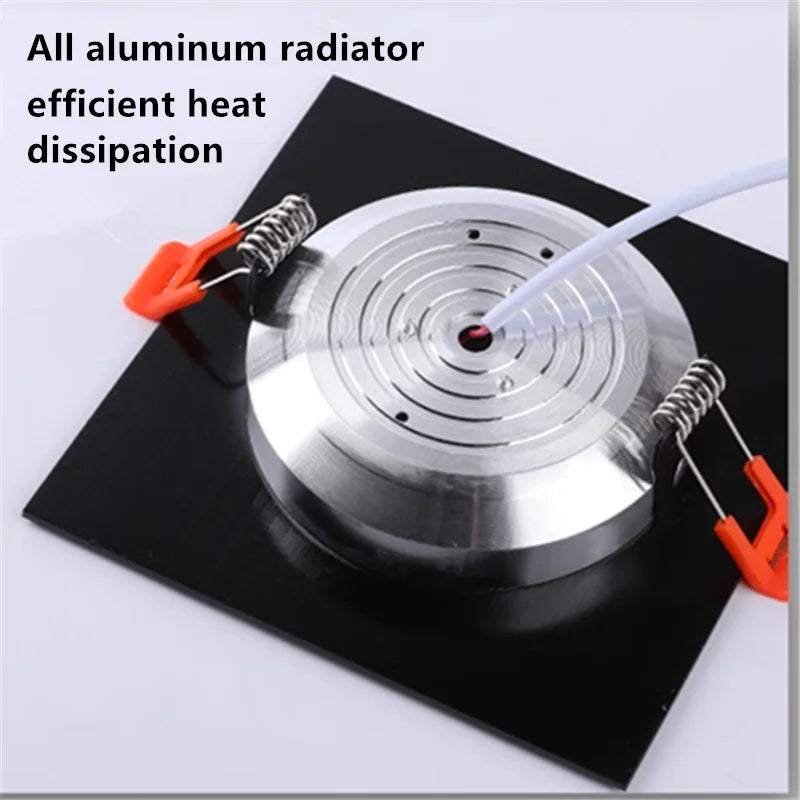 Ultra-slim square dimmable LED spotlight with integrated SMD5730 chip
