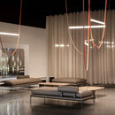 Italian designer pendant light with LED tube lamp