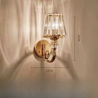 European style crystal wall light with brilliant diamond cut art deco