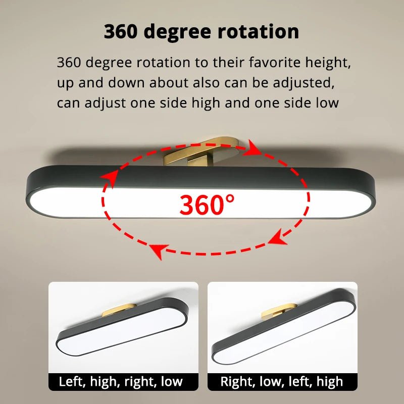 Modern minimalist recessed rectangular LED ceiling light - vue 5 sur 9