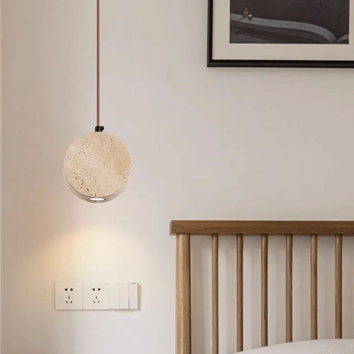 Contemporary natural stone pendant light for modern interiors - vue 3 sur 11