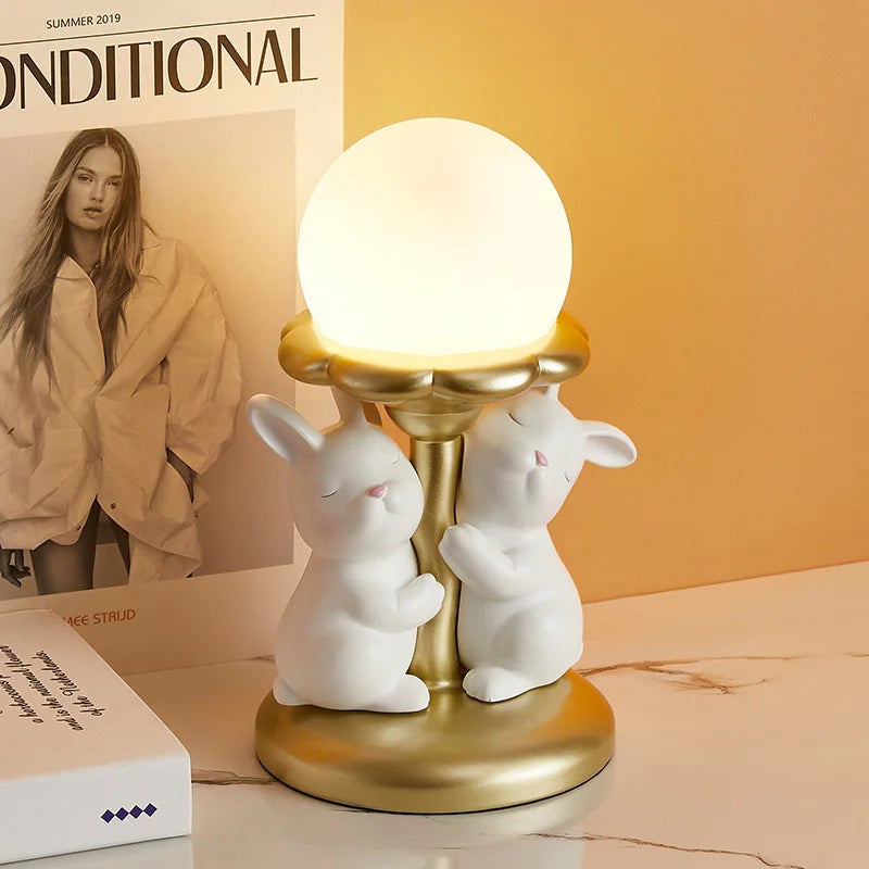Cute kawaii rabbit desk lamp for girls and weddings