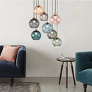 Colourful glass chandelier for restaurant