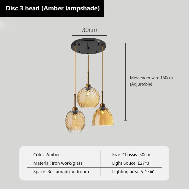 Modern glass pendant light for decorative indoor lighting - vue 16 sur 22